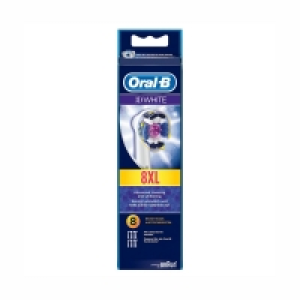 Oral B Pack of 8 3D White Electric Replacement Toothbrush Heads EB1