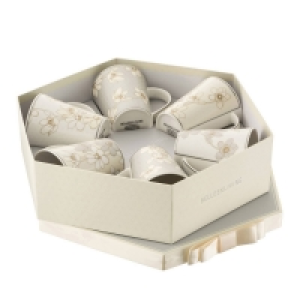 Belleek Living Bay Flowers Six Mugs In A Presentation Box