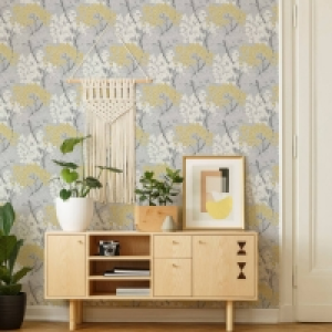 Fresco Lykke Tree Ochre Floral Wallpaper