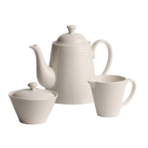 Belleek Living Ripple Three Piece Tea Set
