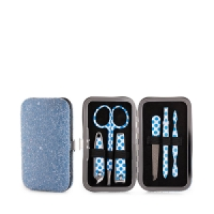 Mood Silver Plated Blue Glitter Manicure Set