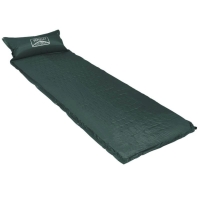 QDStores  Self Inflating Camping Roll Mat With Pillow - Dark Green