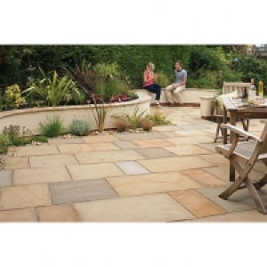 Wickes  Marshalls Sawn Versuro Smooth Golden Paving Slab 560 x 845 x