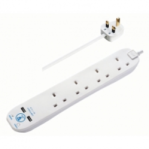 Masterplug 4 Socket Extension Lead With Surge Protection & U £14.00