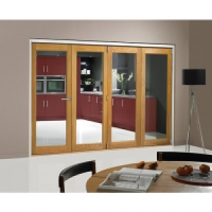 Wickes Belgrave Fully Glazed Oak 1 Lite Internal Bi-Fold 4 D
