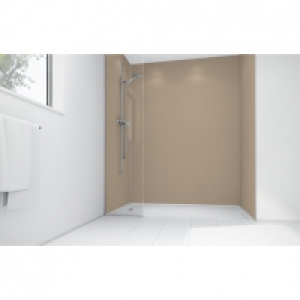 Wickes  Mermaid Latte Matt Acrylic Single Shower Panel 2440mm x 900m