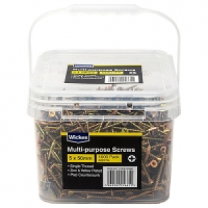 Wickes Single Thread Zinc & Yellow Screw Tub - 5 X 50mm Pack £21.00