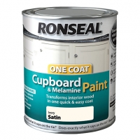 Wickes  Ronseal One Coat Cupboard & Melamine Paint - Ivory Satin 750