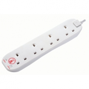 Masterplug 4 Socket Extension Lead With Surge Protection - W £9.00