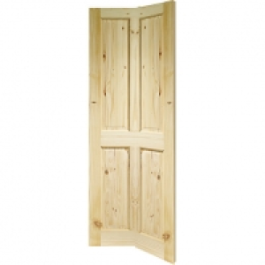 Wickes  Wickes Chester Knotty Pine 4 Panel Internal Bi-Fold Door - 1