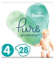 Boots  Pampers Pure Protection Size 4, 28 Nappies, 9-14kg