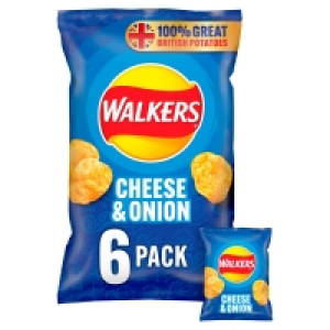 Walkers Cheese & Onion Multipack Crisps 6x25g £1.25