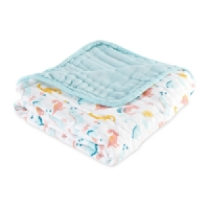 Pink Dinosaur Muslin Baby Blanket