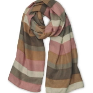 Avenue Ladies Grey Striped Scarf