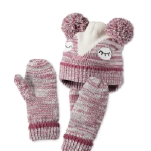 White Owl Hat/Mittens Set 3-6 Years