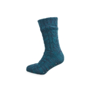 Mens Teal Slipper Socks