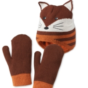 Brown Fox Hat/Mittens Set 3-6 Years