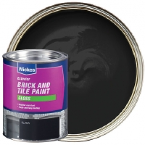 Wickes Brick & Tile Paint Gloss Black 750ml £15.00