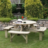 Wickes  Charles Bentley FSC Timber Supported Round Picnic Table