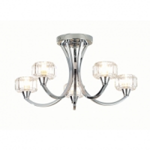 Wickes  Spa Octans 5 Light Chrome Bathroom Semi-flush Ceiling Light 