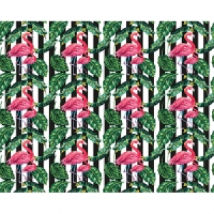 ohpopsi Exotic Flamingo In Leaves Wall Mural - L 3m (W) x 2. £75.00