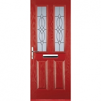 Wickes  Euramax 2 Panel 2 Square Red Right Hand Composite Door 920mm