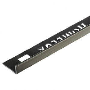 Homelux 10mm Metal Straight Gun Metal Grey Tile Trim 2.44m £20.00