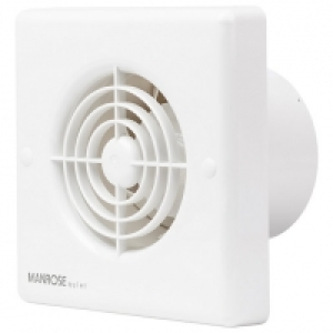 Manrose Quiet Bathroom Extractor Fan - White 100mm £25.00