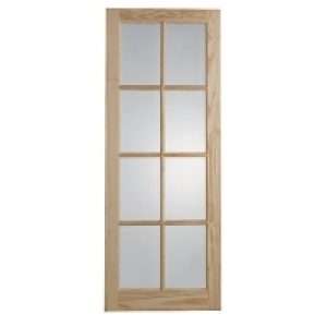 Wickes  Wickes Newland Glazed Clear Pine 8 Lite Internal Door - 1981