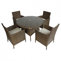 Wickes  Charles Bentley 4 Seater Rattan Dining Set Natural