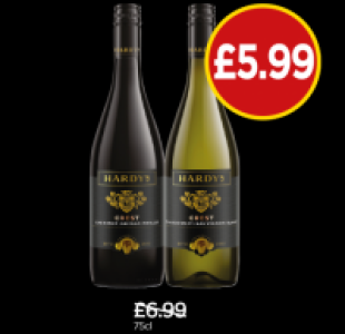 Budgens  Hardys Crest Cabernet Shiraz Merlot, Chardonnay Sauvignon Bl