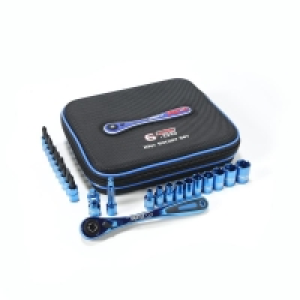 Red Pro Tools 23pc Socket Set 1/4 Inch Drive (6.00 Series) - Blu £24.95