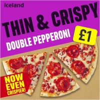 Iceland  Iceland Thin and Crispy Double Pepperoni Pizza 334g