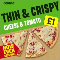 Iceland  Iceland Thin and Crispy Cheese and Tomato Pizza 302g