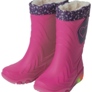 Aldi  Childrens Pink Wellies With Lights