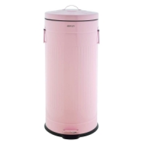 QDStores  30L Retro Steel Waste Rubbish Kitchen Pedal Bin - Pink