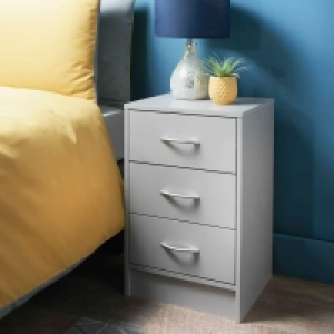 Lokken 3 Drawer Bedside Table - Grey £22.50