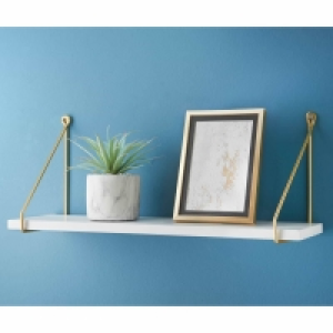 Malvern Shelf with Gold Bracket 80cm - White £10.80