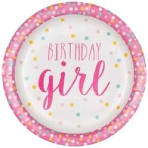 Kids Party Paper Plates 20pk - Birthday Girl