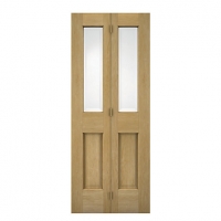 Wickes  Wickes Cobham Glazed Oak 4 Panel Internal Bi-fold Door - 198