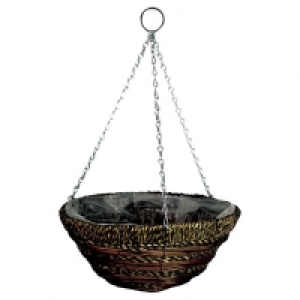14in Sisal Rope & Fern Hanging Basket £8.70