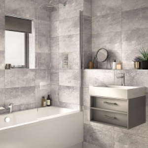 Wickes  Wickes Manhattan Light Grey Ceramic Wall Tile - 500 x 250mm