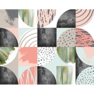ohpopsi Earthy Textured Circles Wall Mural - L 3m (W) x 2.4m £75.00