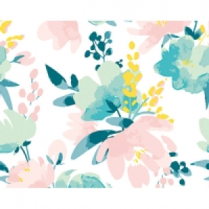 ohpopsi Delicate Watercolour Flowers Wall Mural - XL 3.5m (W £85.00