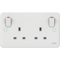 Wickes  Lisse 13 Amp 2 Gang Double Pole Socket with Outboard Rockers