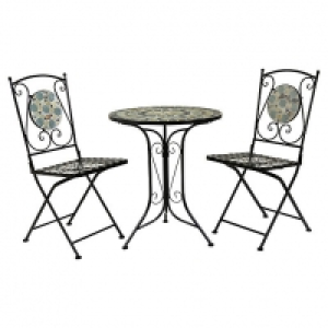 Wickes  Charles Bentley Mosaic Garden Bistro Set - Blue