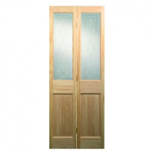 Wickes  Wickes Skipton Glazed Clear Pine 4 Panel Internal Bi-Fold Do