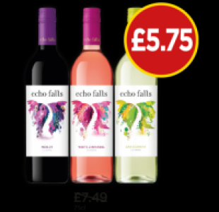 Budgens  Echo Falls Merlot, White Zinfandel, Chardonnay