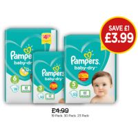 Budgens  Pampers Size 6, Size 5, Size 3