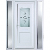 Wickes  Wickes Medway 2 Sidelight Pre-hung Upvc Door 2085 x 1520mm L